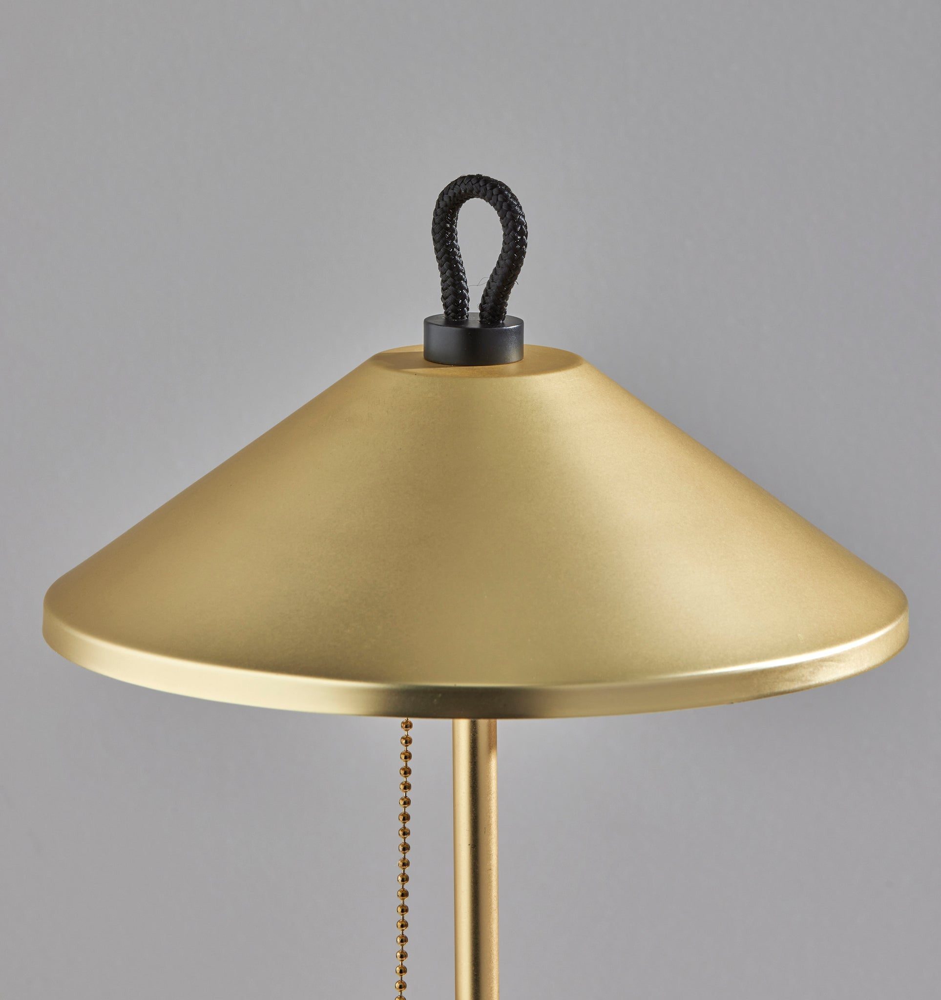 Black & Gold Candlestick Table Lamp w/ Brass Shade
