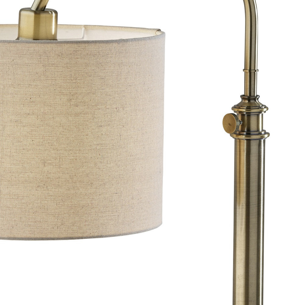 Antiqued Brass Adjustable Lamp w/ Shade