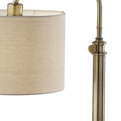 Antiqued Brass Adjustable Lamp w/ Shade