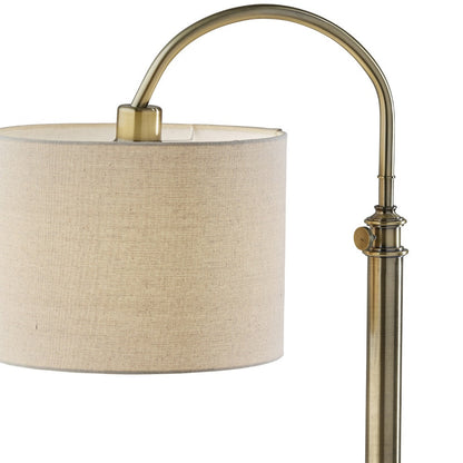 Antiqued Brass Adjustable Lamp w/ Shade