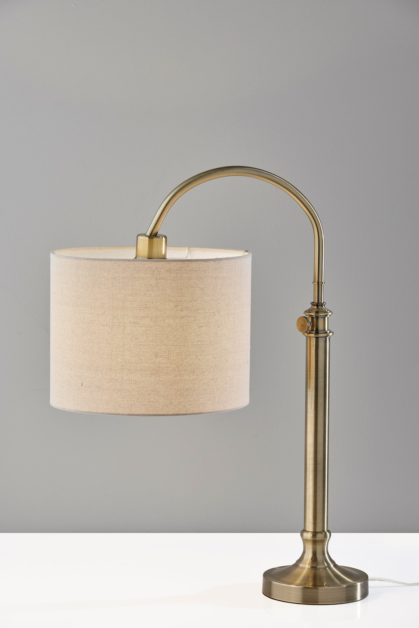Antiqued Brass Adjustable Lamp w/ Shade