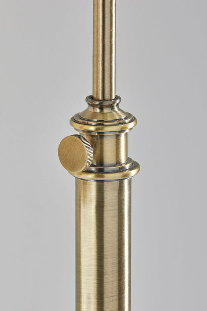 Antiqued Brass Adjustable Lamp w/ Shade