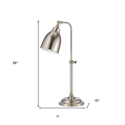 Nickel Adjustable Table Lamp w/ Shade