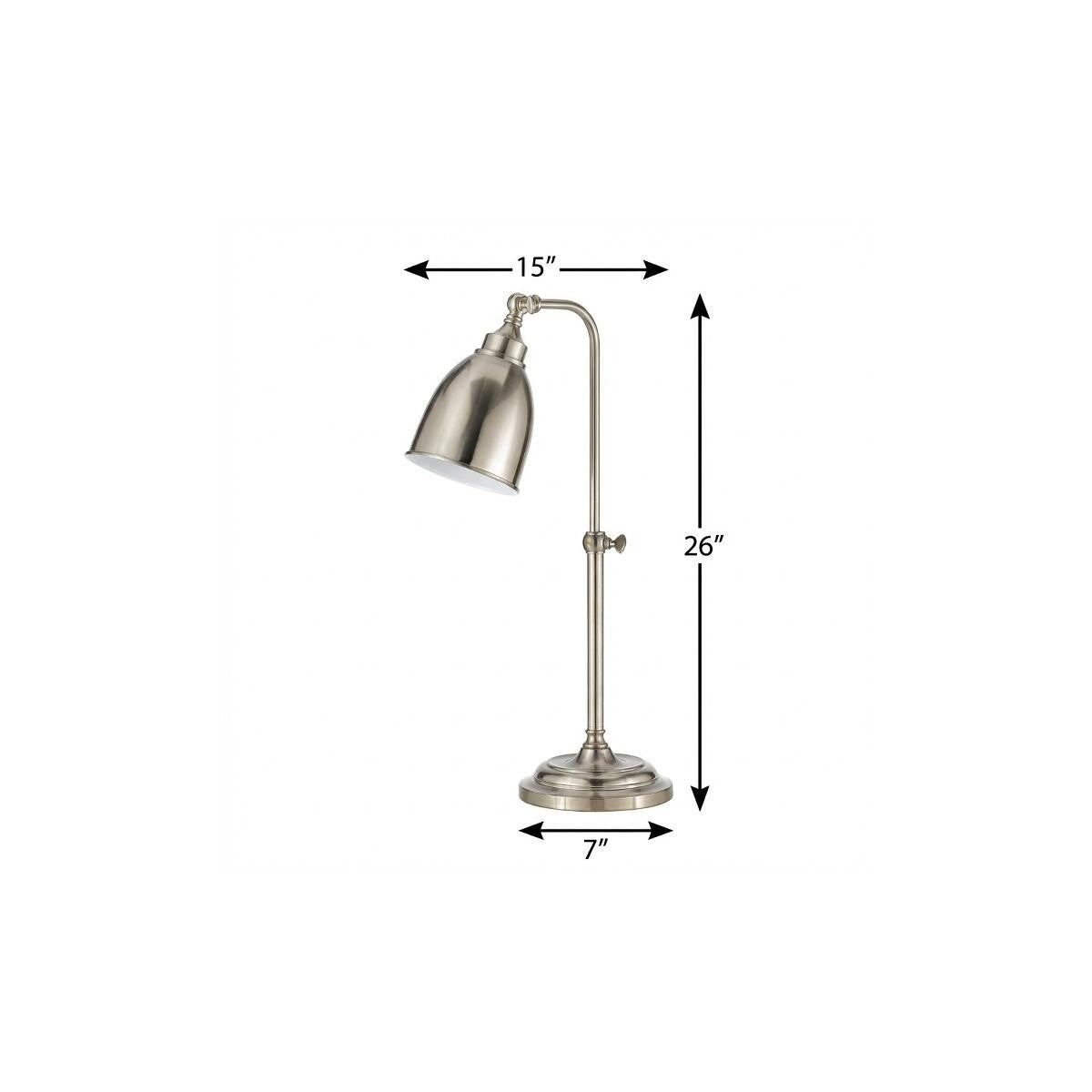 Nickel Adjustable Table Lamp w/ Shade
