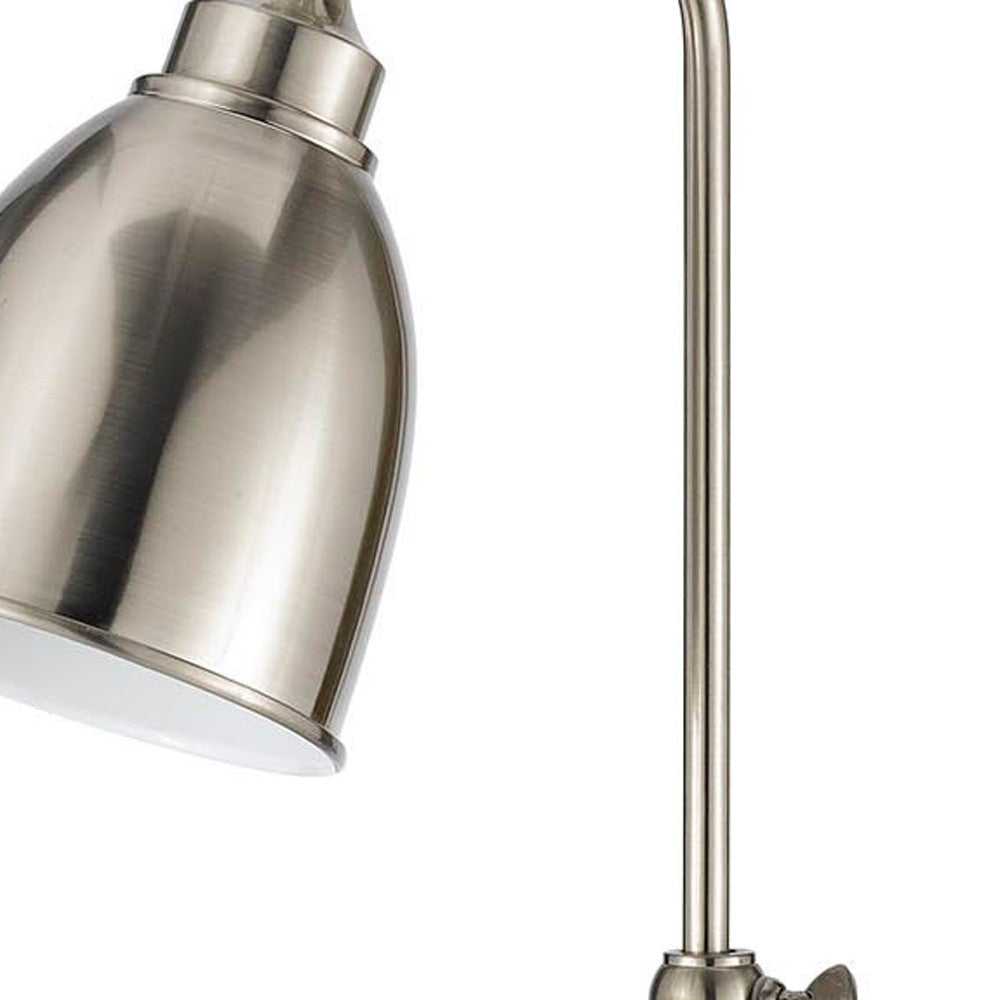 Nickel Adjustable Table Lamp w/ Shade