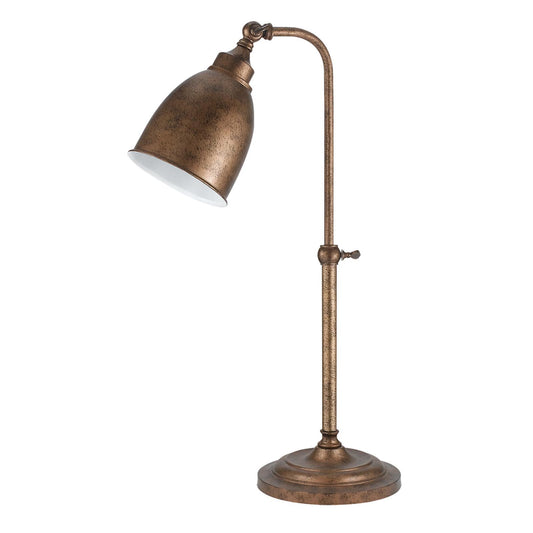 Bronze Adjustable Lantern Table Lamp w/ Shade