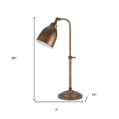 Bronze Adjustable Lantern Table Lamp w/ Shade