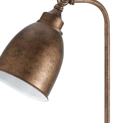 Bronze Adjustable Lantern Table Lamp w/ Shade