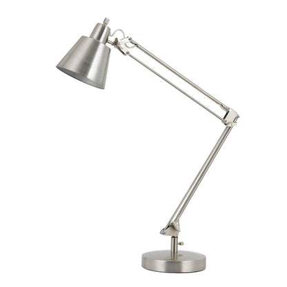 Nickel Desk Table Lamp w/ Nickel Shade
