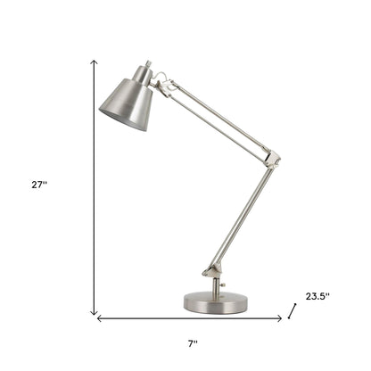 Nickel Desk Table Lamp w/ Nickel Shade