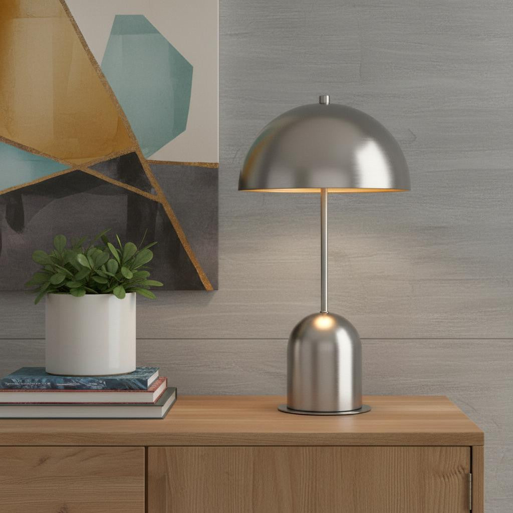 Nickel Desk Table Lamp w/ Shade