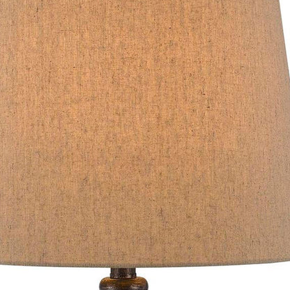 Brown Two Light Table Lamp w/ Shade