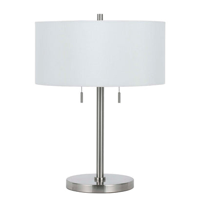 Nickel Two Light Table Lamp w/ Shade