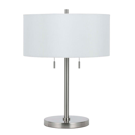 Nickel Two Light Table Lamp w/ Shade