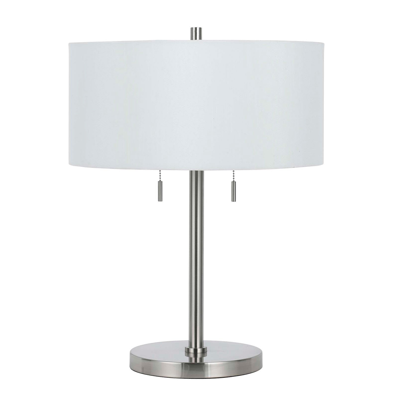 Nickel Two Light Table Lamp w/ Shade