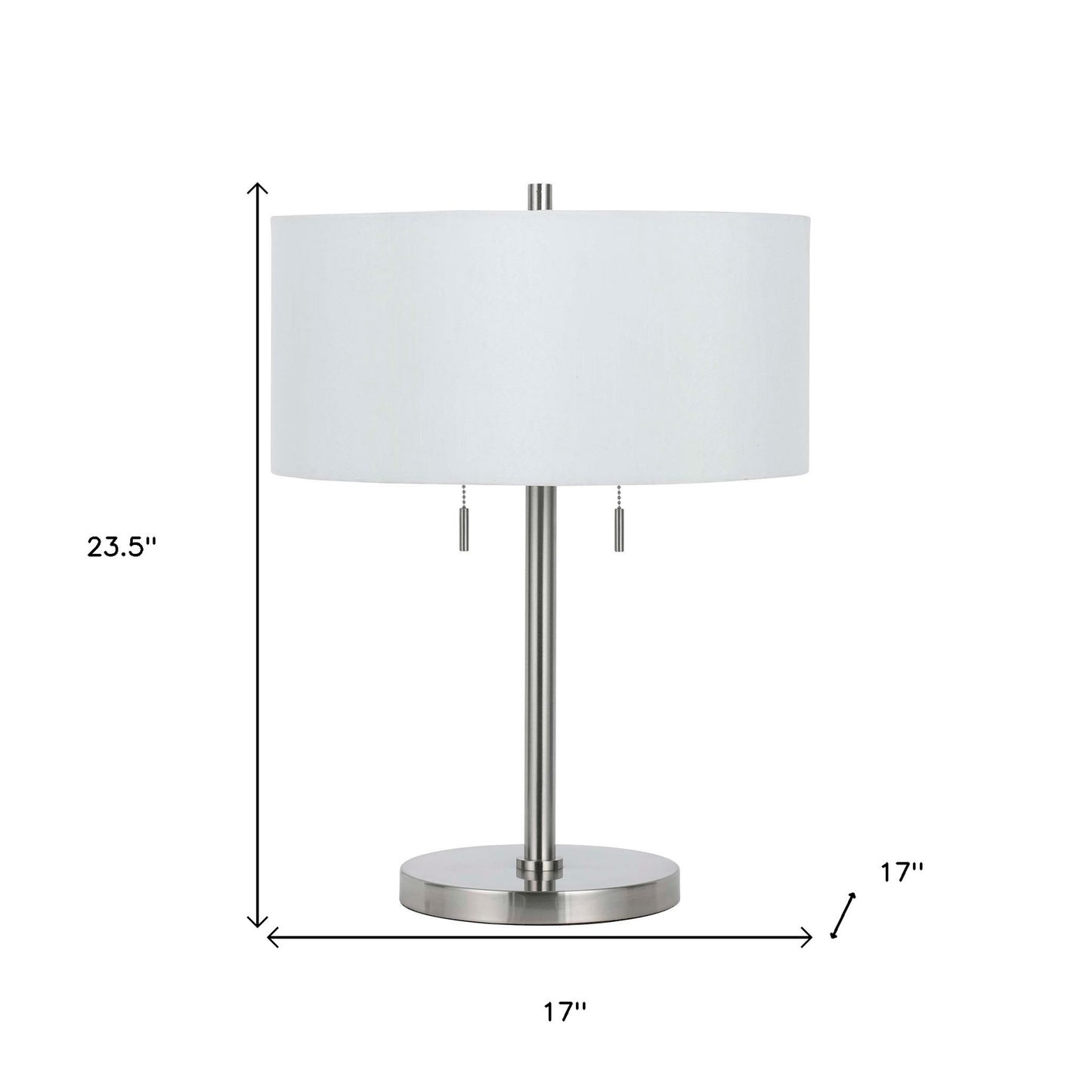 Nickel Two Light Table Lamp w/ Shade