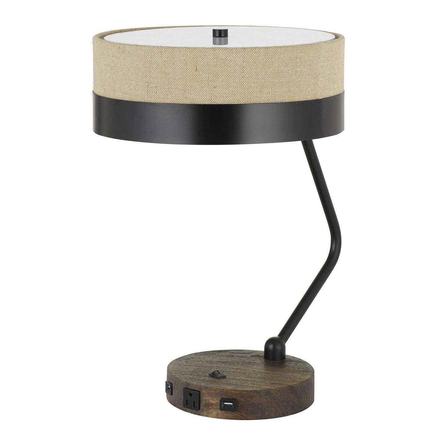 Black Two Light Desk Table Lamp w/ Shade