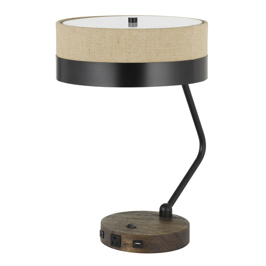 Black Two Light Desk Table Lamp w/ Shade