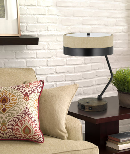 Black Two Light Desk Table Lamp w/ Shade