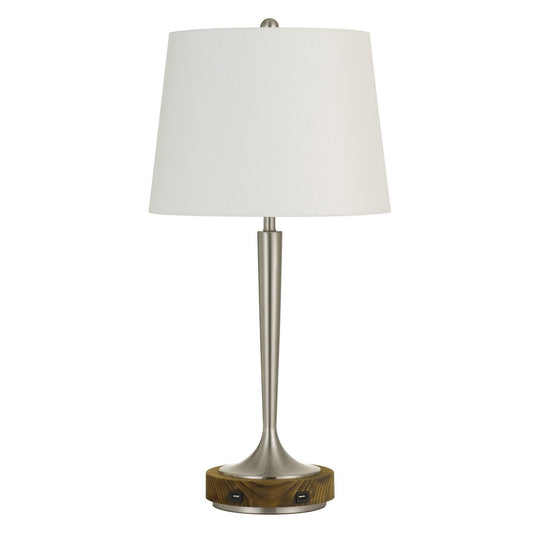 Nickel Table Lamp w/ Off Shade