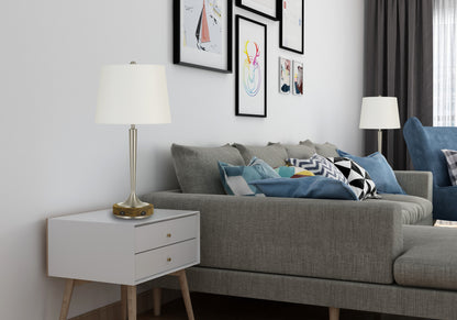 Nickel Table Lamp w/ Off Shade