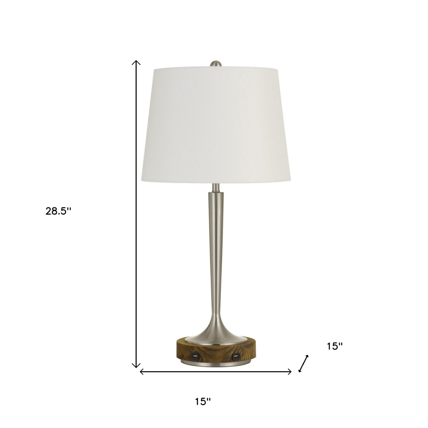 Nickel Table Lamp w/ Off Shade