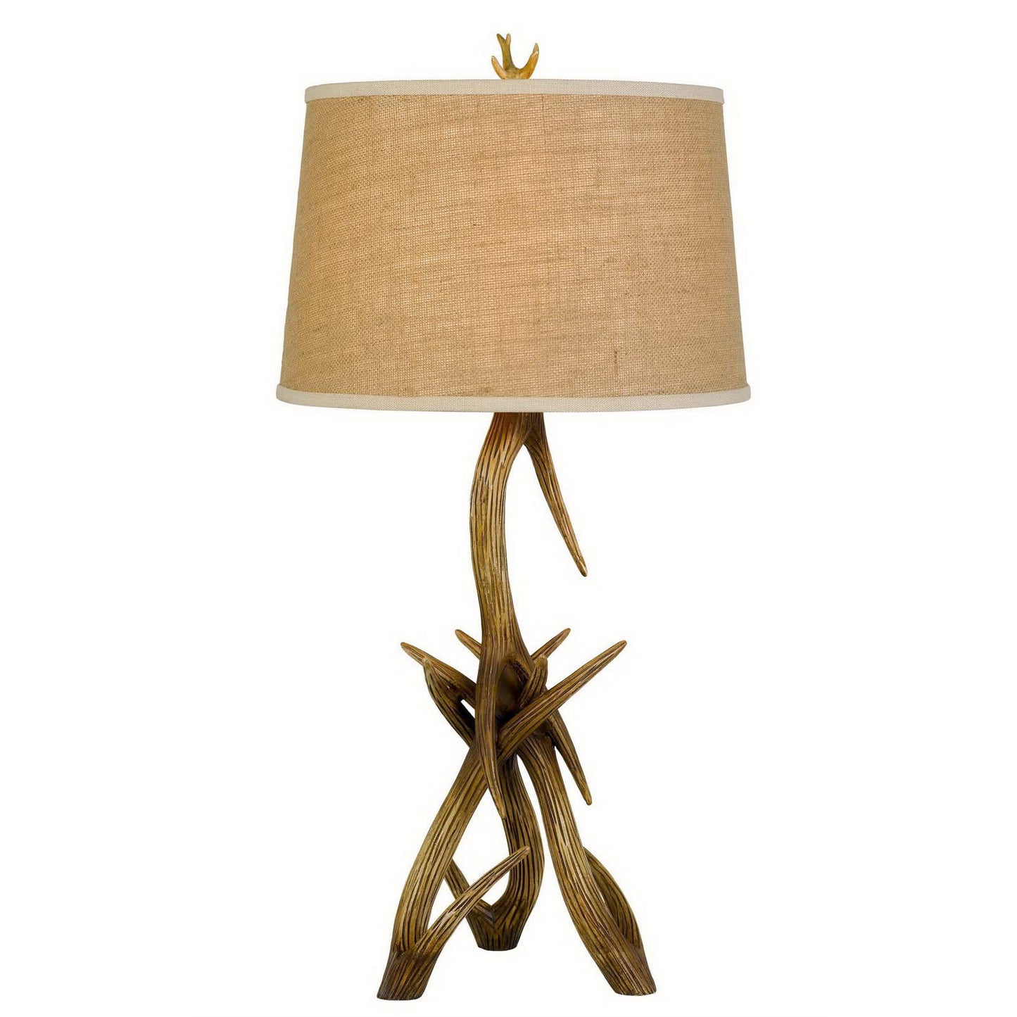 Brown Antlers Table Lamp w/ Shade