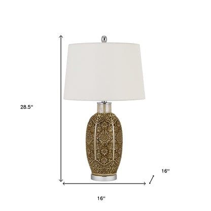 Brown Table Lamp w/ Off Shade