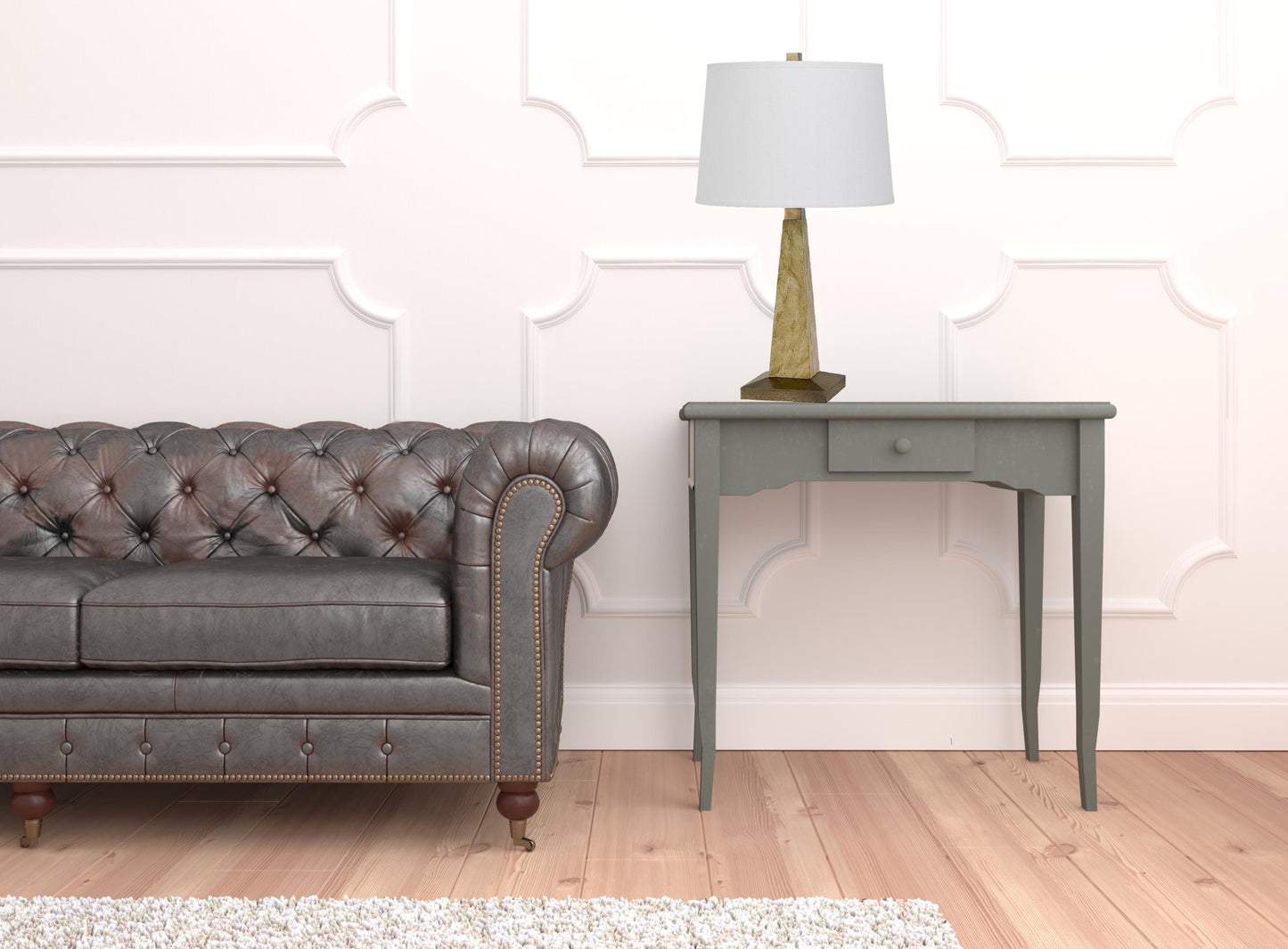 Brown Table Lamp w/ Off Shade