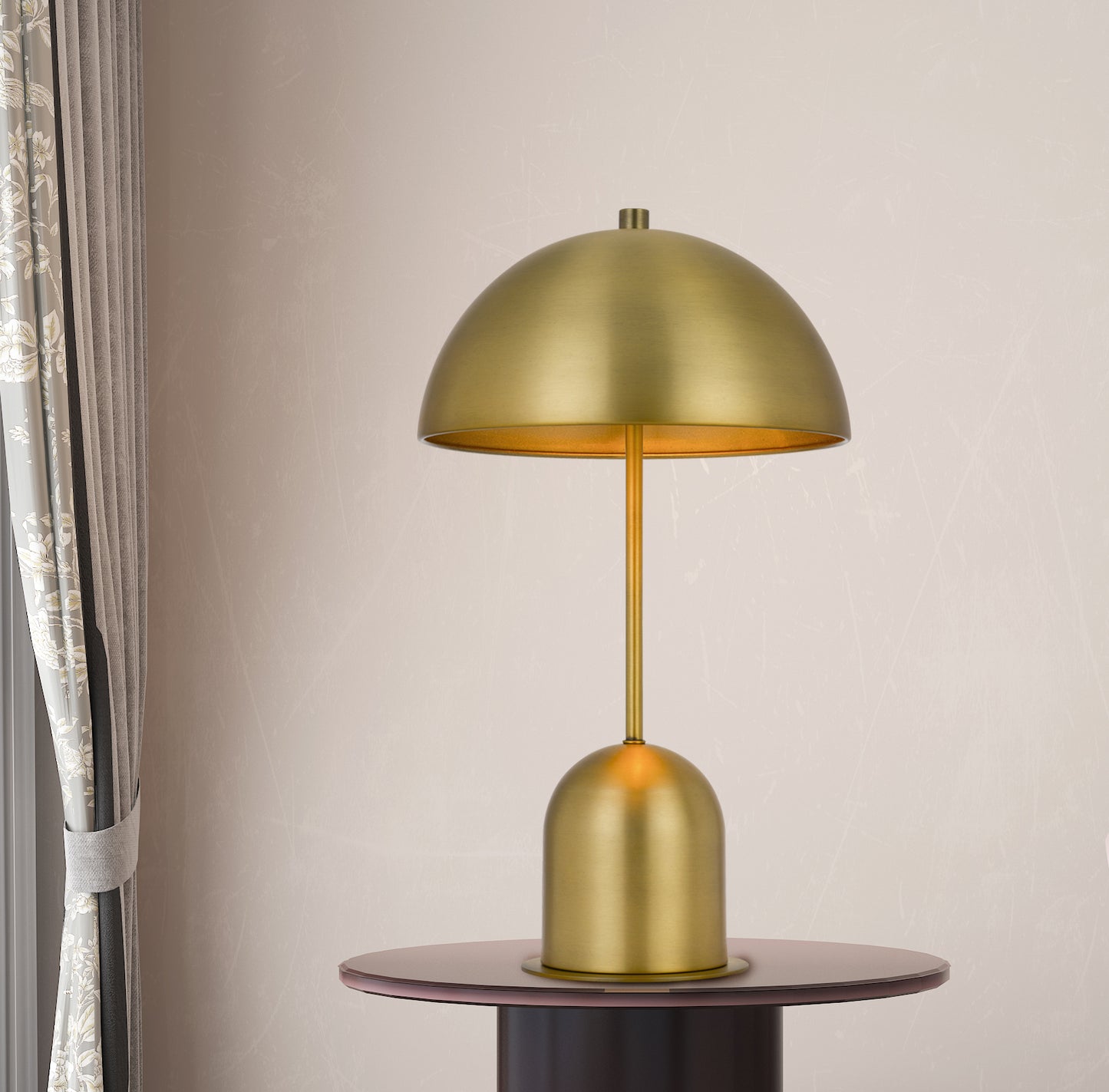 Antiqued Brass Desk Table Lamp w/ Shade