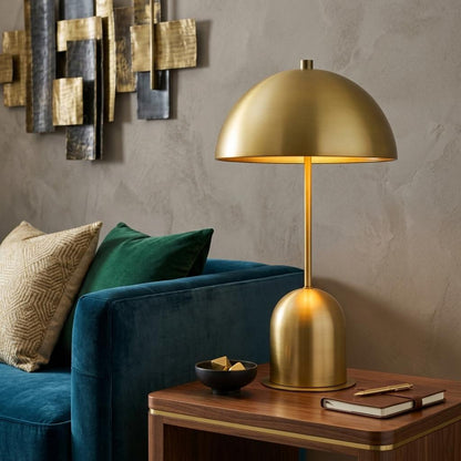 Antiqued Brass Desk Table Lamp w/ Shade