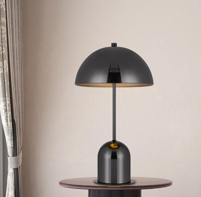 Gunmetal Dark Gray Desk Lamp w/ Half Dome Shade
