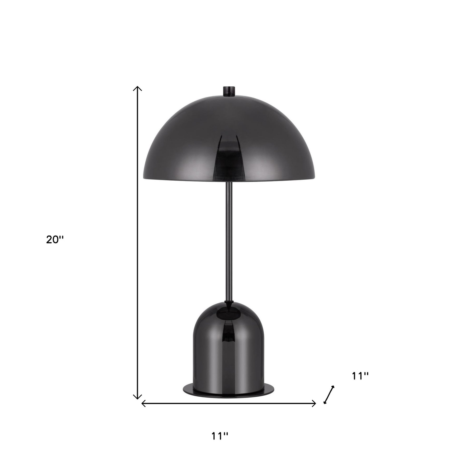 Gunmetal Dark Gray Desk Lamp w/ Half Dome Shade