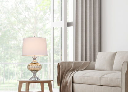 Silver Metallic Table Lamp w/ Shade