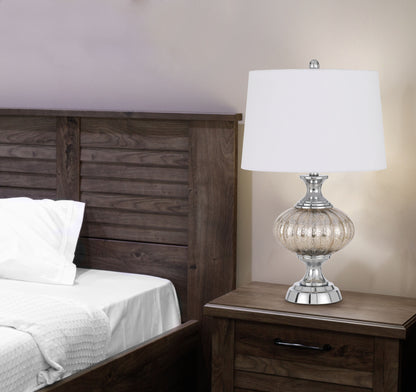 Silver Metallic Table Lamp w/ Shade