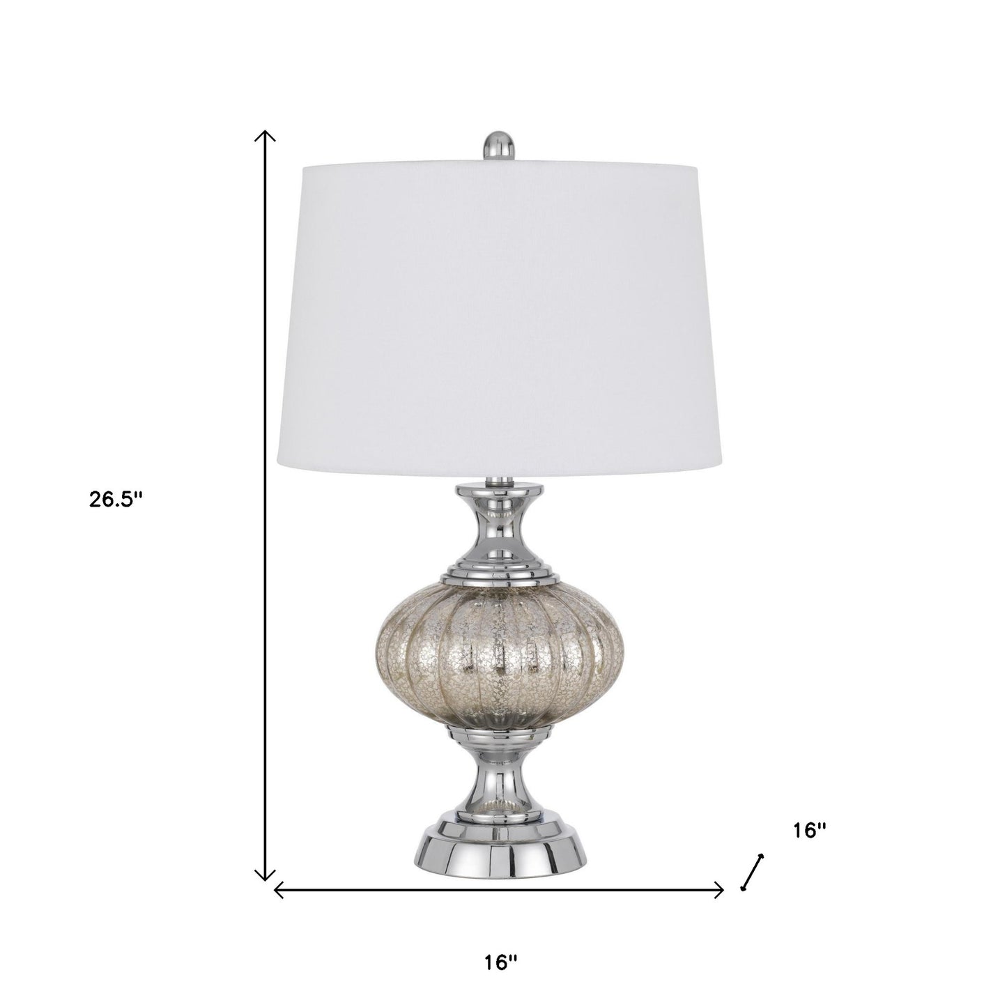 Silver Metallic Table Lamp w/ Shade