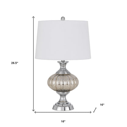 Silver Metallic Table Lamp w/ Shade