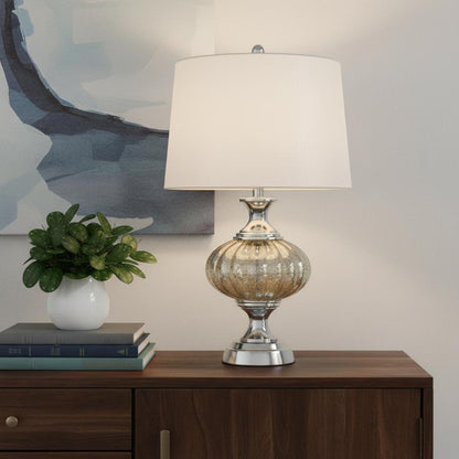 Silver Metallic Table Lamp w/ Shade