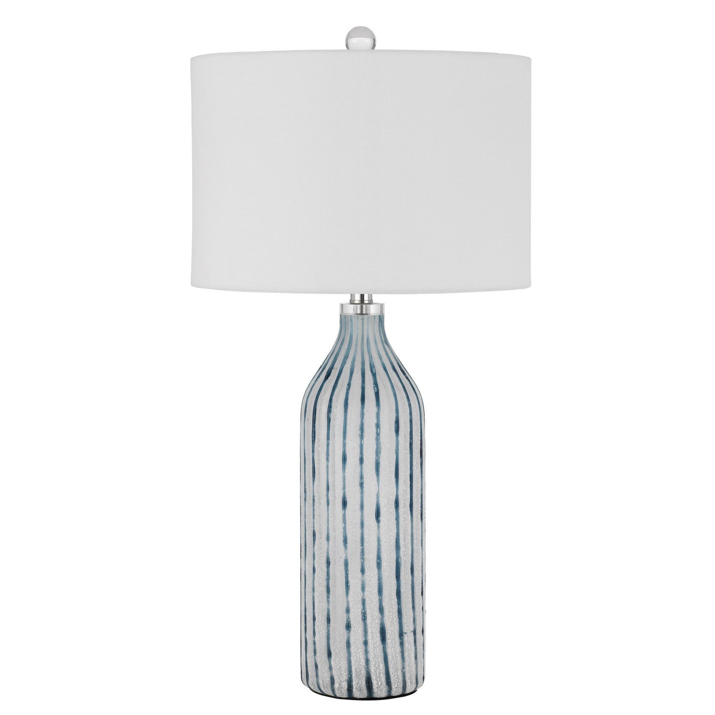 Aqua & Gray Glass Table Lamp w/ Shade