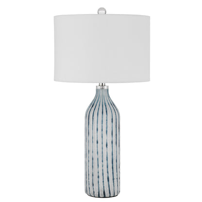 Aqua & Gray Glass Table Lamp w/ Shade