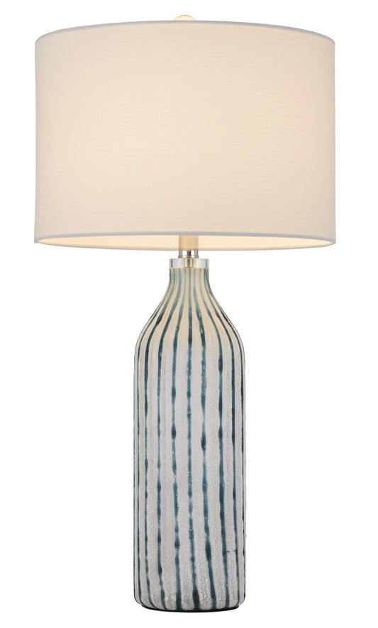 Aqua & Gray Glass Table Lamp w/ Shade