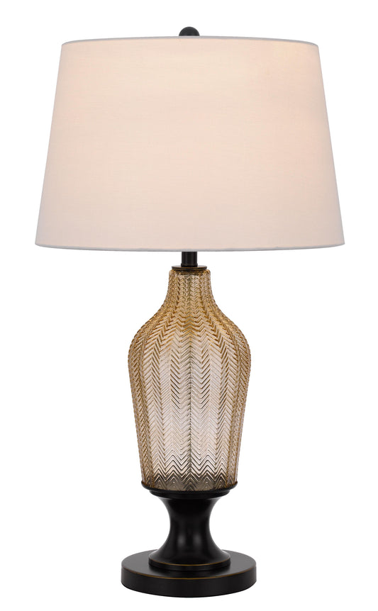 Bronze Glass Table Lamp w/ Shade