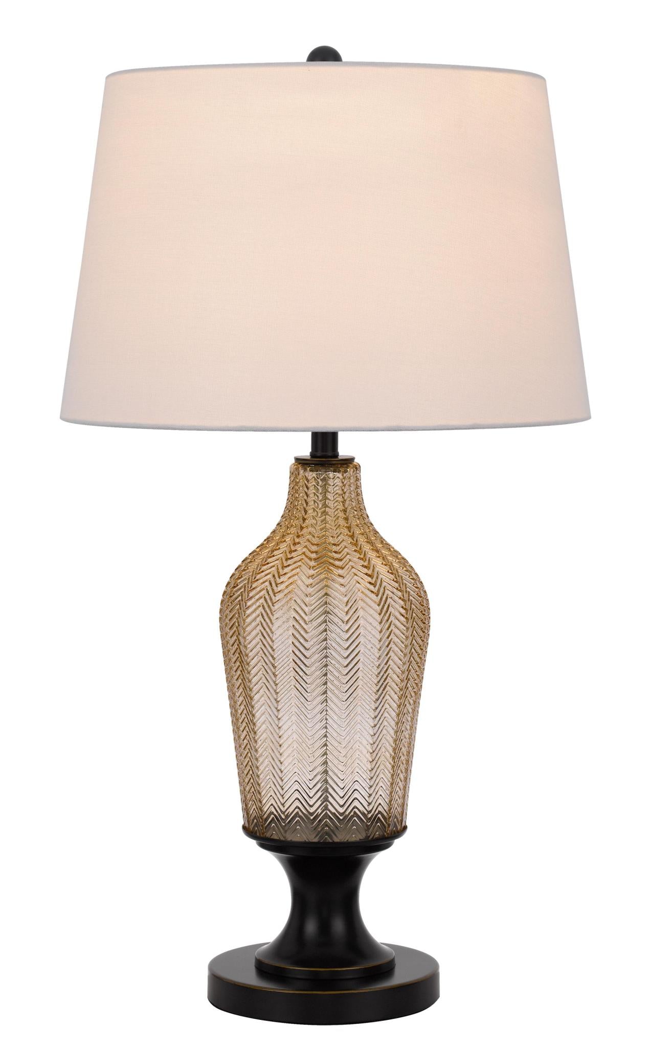 Bronze Glass Table Lamp w/ Shade