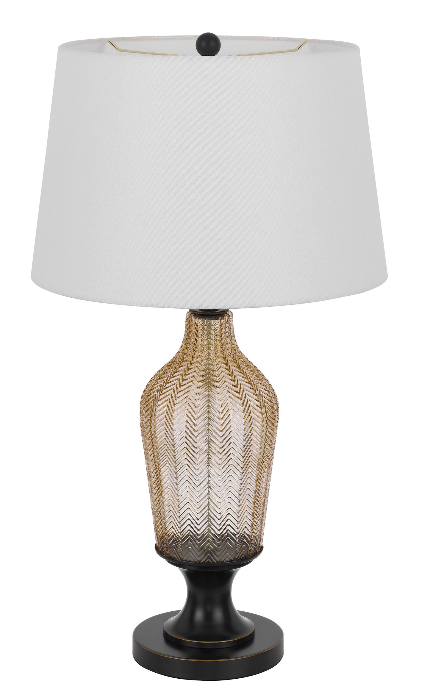 Bronze Glass Table Lamp w/ Shade
