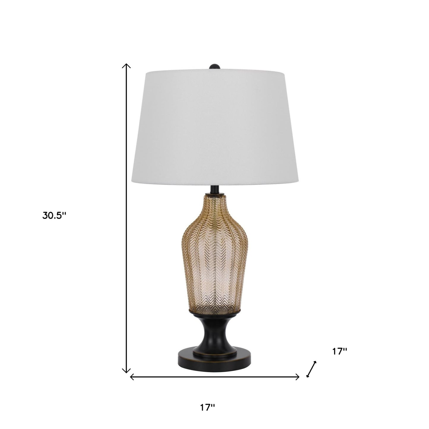 Bronze Glass Table Lamp w/ Shade