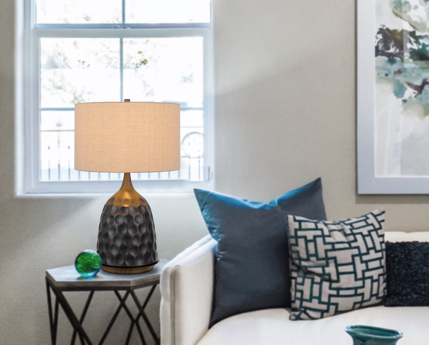 Gray Table Lamp w/ Shade