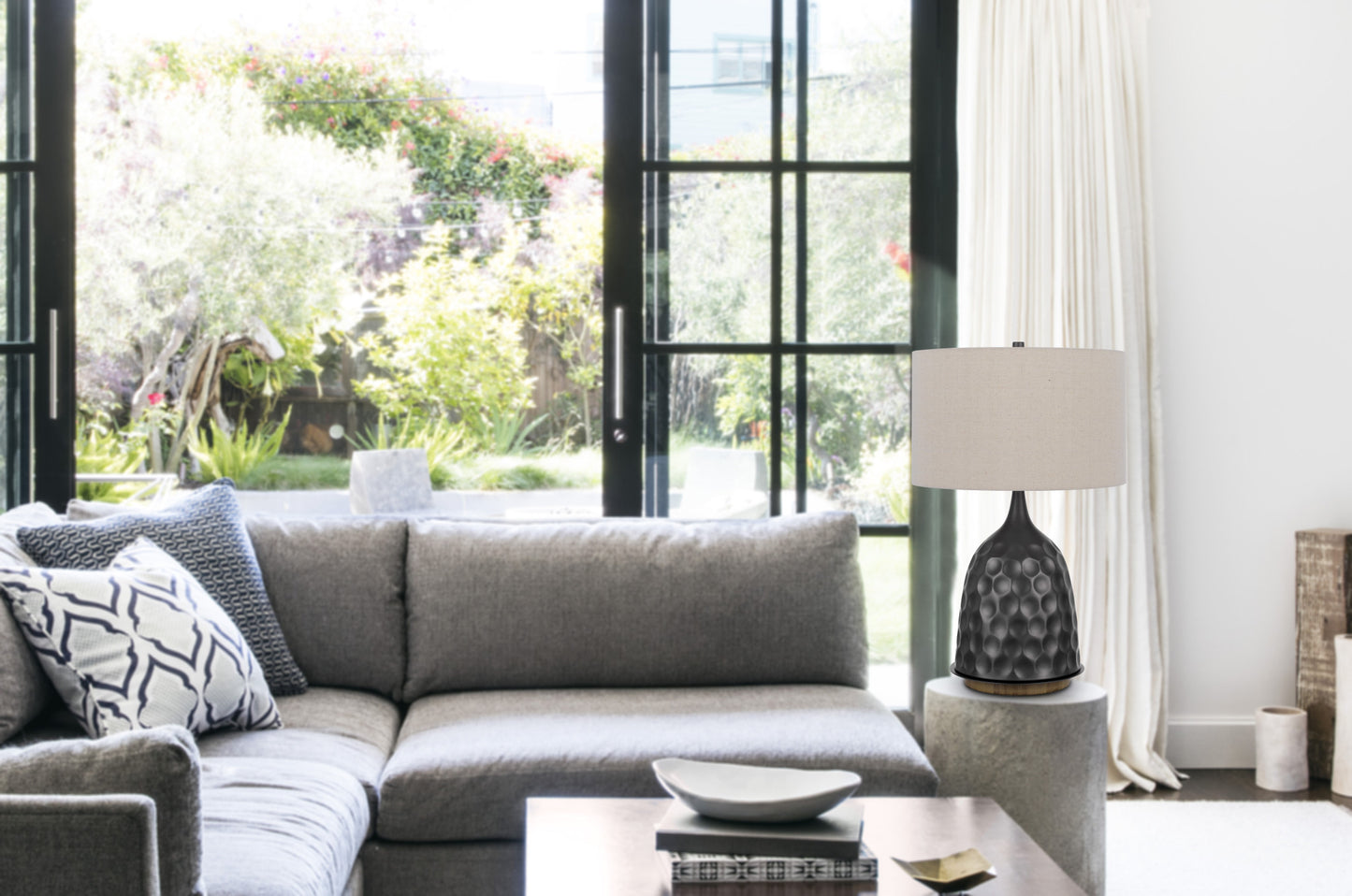 Gray Table Lamp w/ Shade