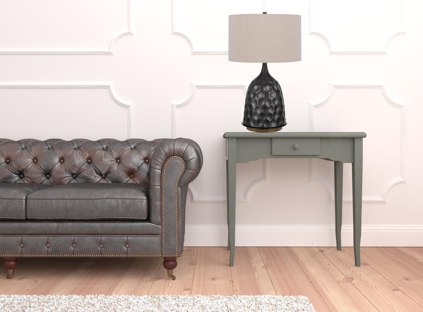 Gray Table Lamp w/ Shade