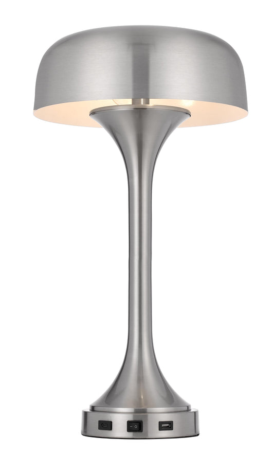Nickel Two Light Table Lamp w/ Shade