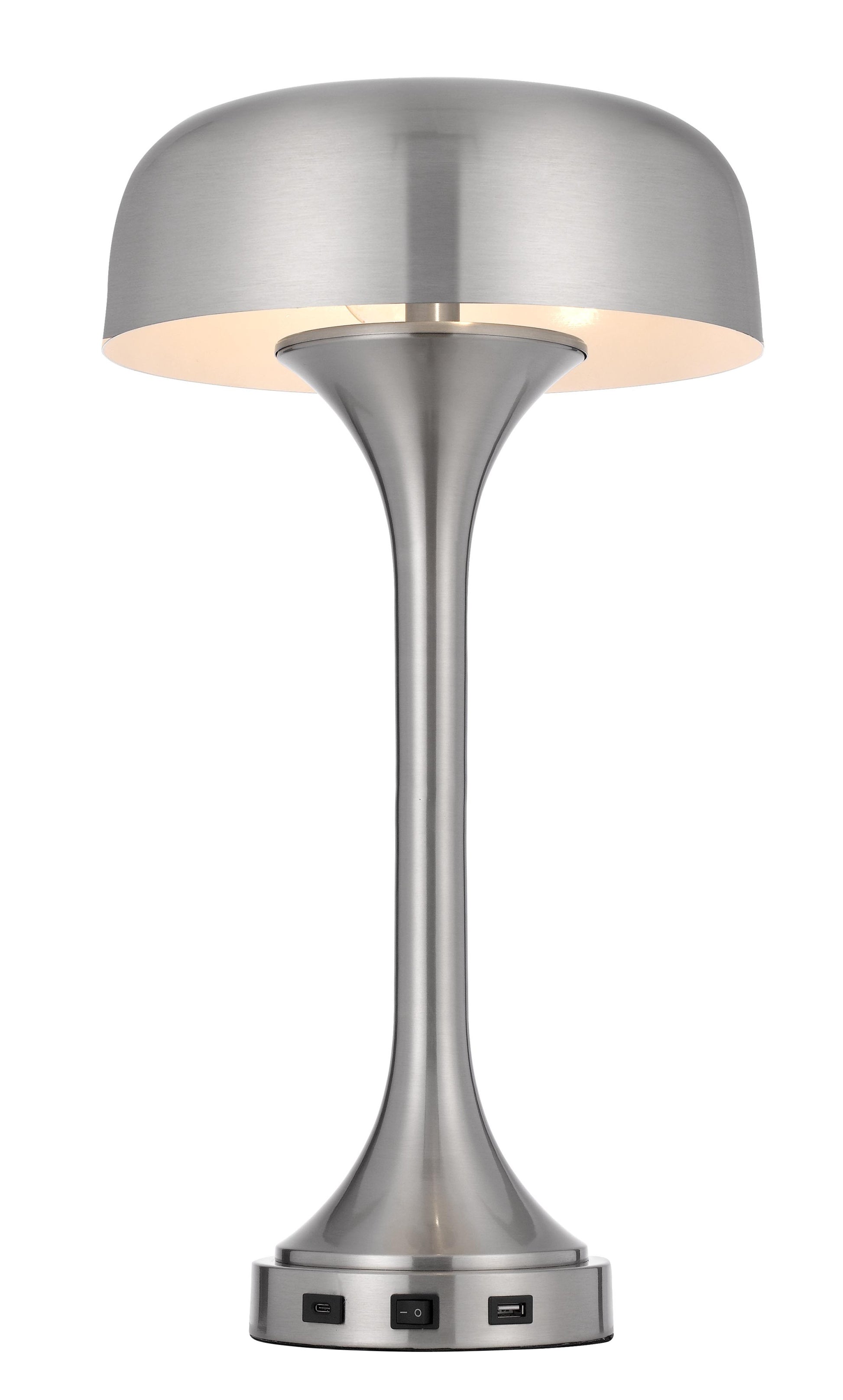 Nickel Two Light Table Lamp w/ Shade